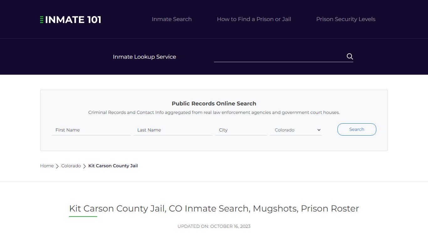 Kit Carson County Jail, CO Inmate Search, Mugshots, Prison Roster